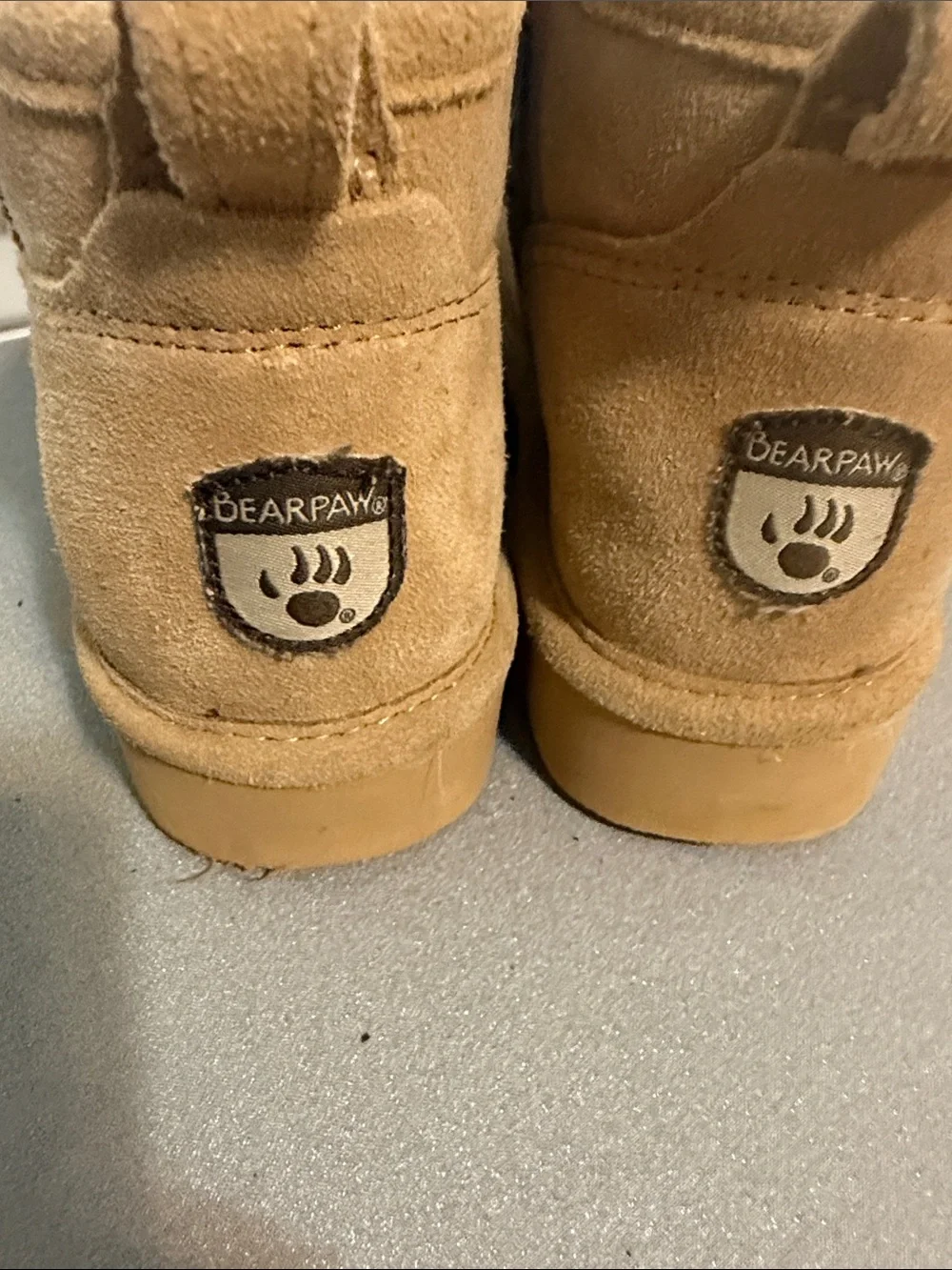 BearPaw Kids Suede-Look Ankle Boots in Chestnut Tan